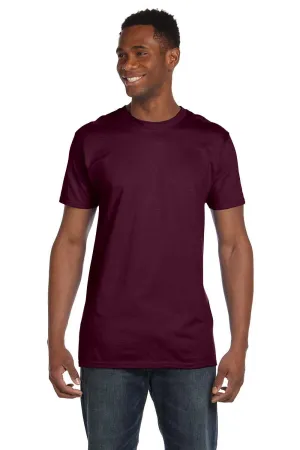 Hanes Mens Nano-T Short Sleeve Crewneck T-Shirt - Maroon  Best cheap Clothing Hanes