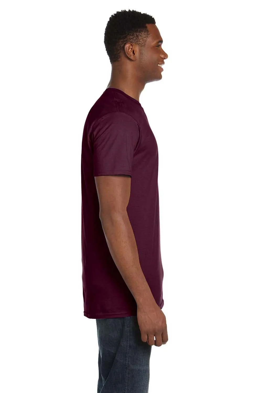 Hanes Mens Nano-T Short Sleeve Crewneck T-Shirt - Maroon  Best cheap Clothing Hanes