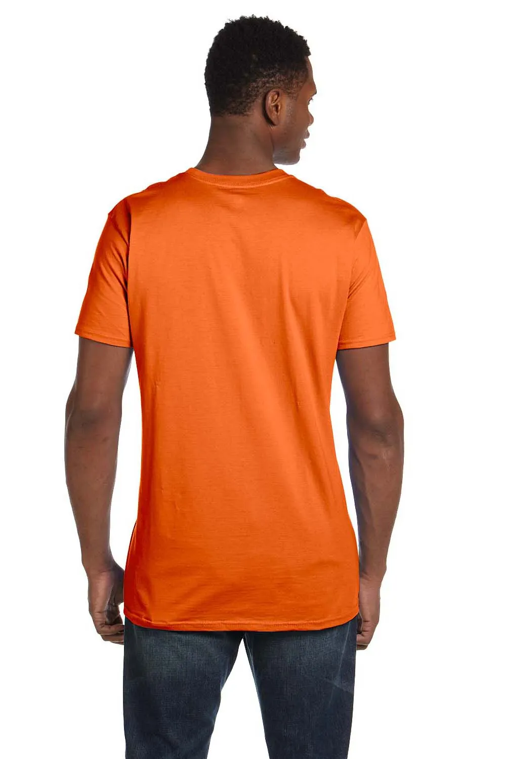 Hanes Mens Nano-T Short Sleeve Crewneck T-Shirt - Orange  Best cheap Clothing Hanes