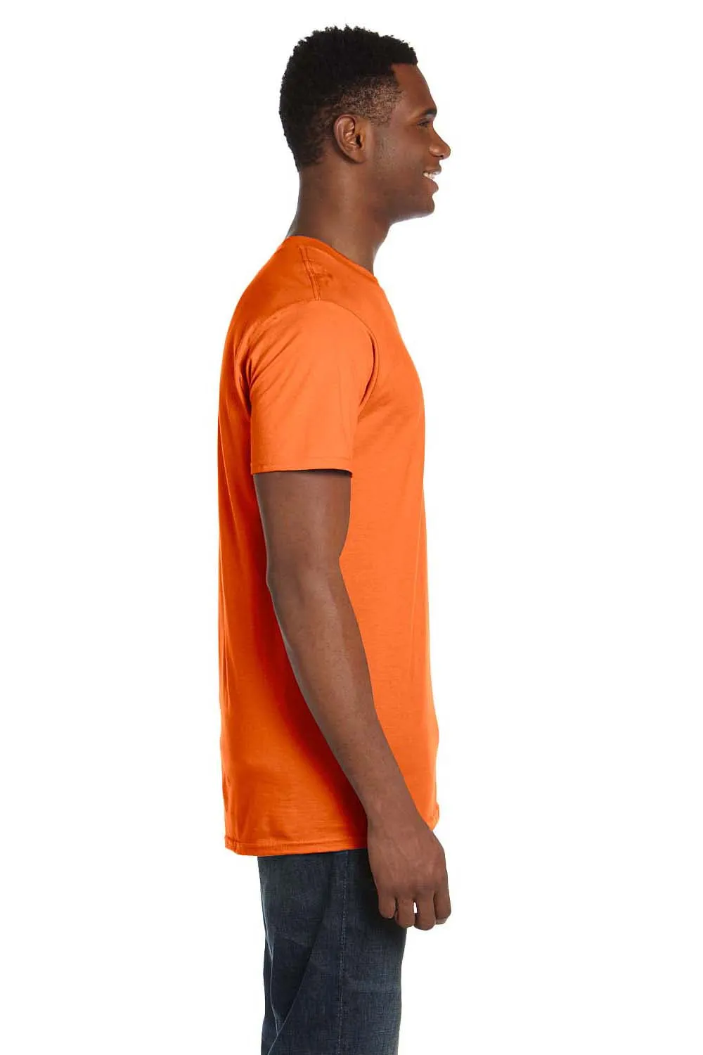 Hanes Mens Nano-T Short Sleeve Crewneck T-Shirt - Orange  Best cheap Clothing Hanes