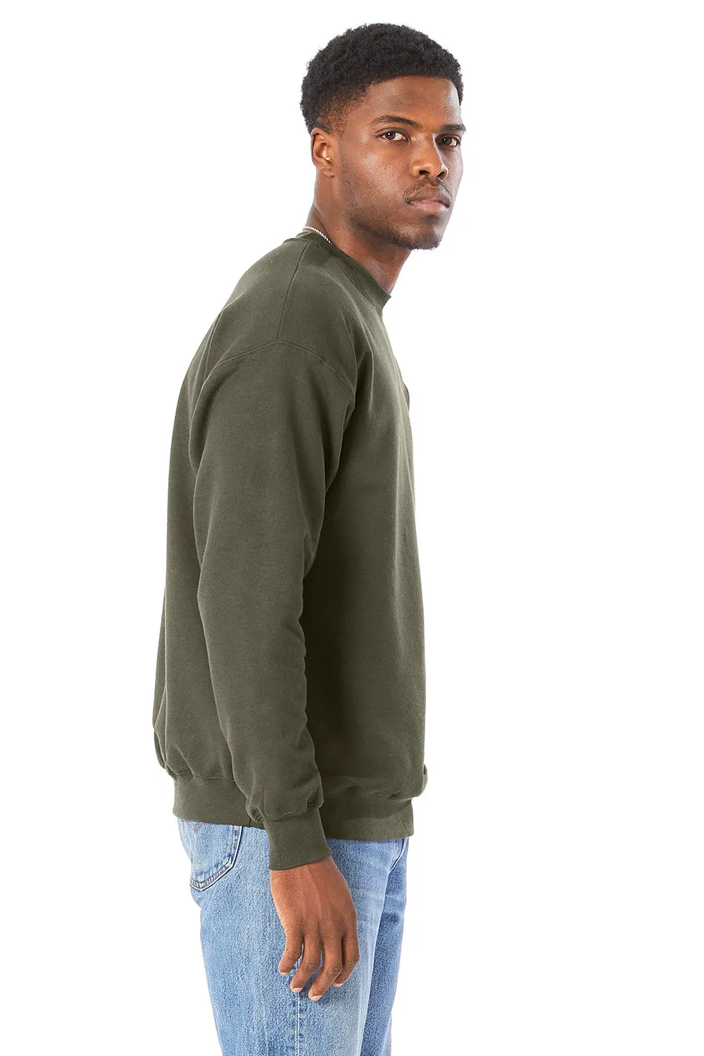 Hanes Mens Perfect Sweats Crewneck Sweatshirt - Fatigue Green  Best cheap Clothing Hanes