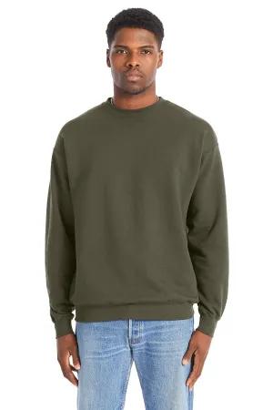 Hanes Mens Perfect Sweats Crewneck Sweatshirt - Fatigue Green  Best cheap Clothing Hanes