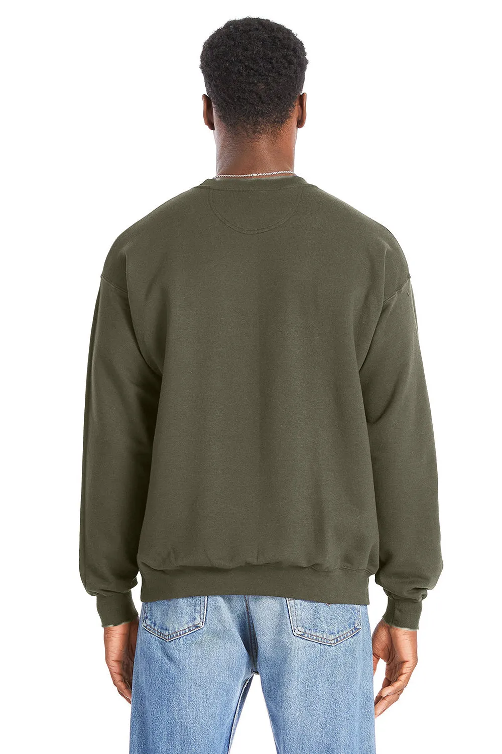 Hanes Mens Perfect Sweats Crewneck Sweatshirt - Fatigue Green  Best cheap Clothing Hanes