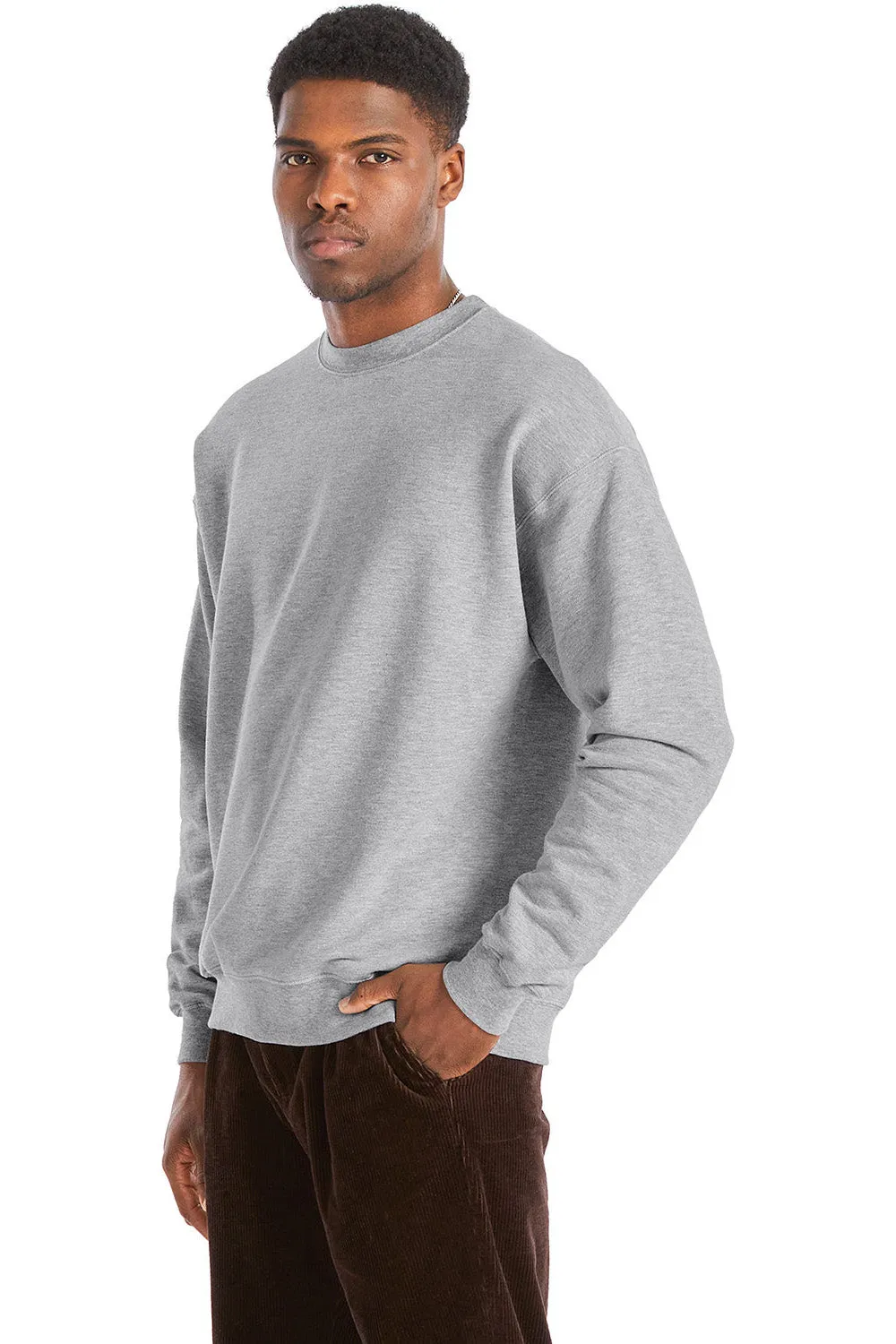 Hanes Mens Perfect Sweats Crewneck Sweatshirt - Light Steel Grey  Best cheap Clothing Hanes