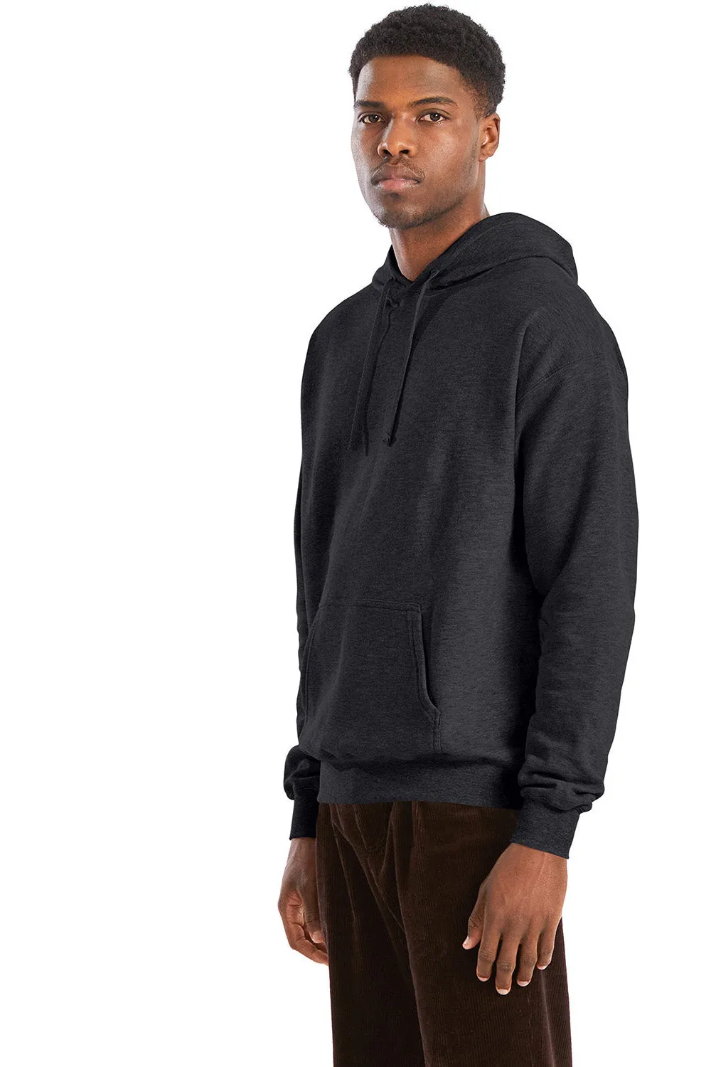 Hanes Mens Perfect Sweats Hooded Sweatshirt Hoodie w/ Pouch Pocket - Heather Charcoal Grey  Best cheap Clothing Hanes