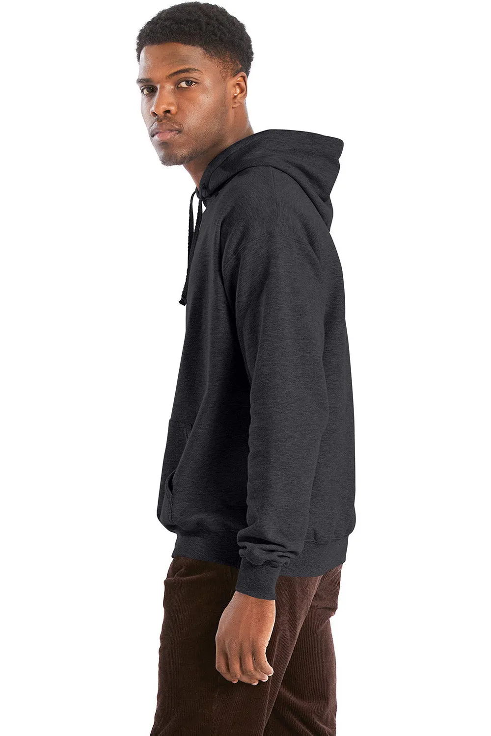 Hanes Mens Perfect Sweats Hooded Sweatshirt Hoodie w/ Pouch Pocket - Heather Charcoal Grey  Best cheap Clothing Hanes