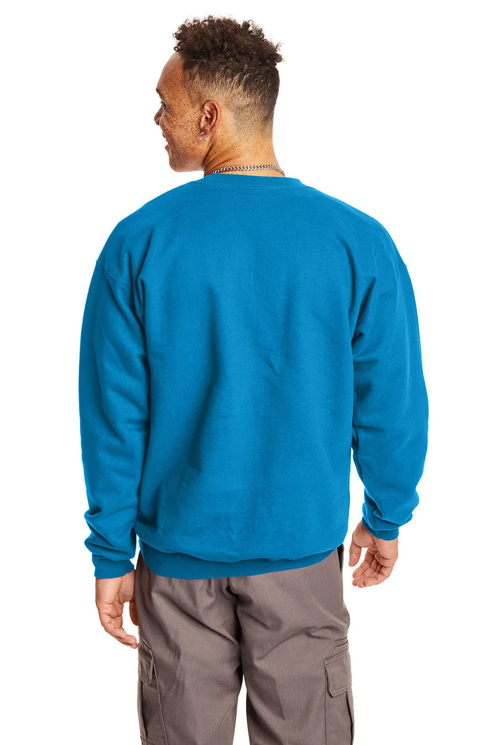 Hanes Mens Ultimate Cotton PrintPro XP Pill Resistant Crewneck Sweatshirt - Teal Blue  Best cheap Clothing Hanes