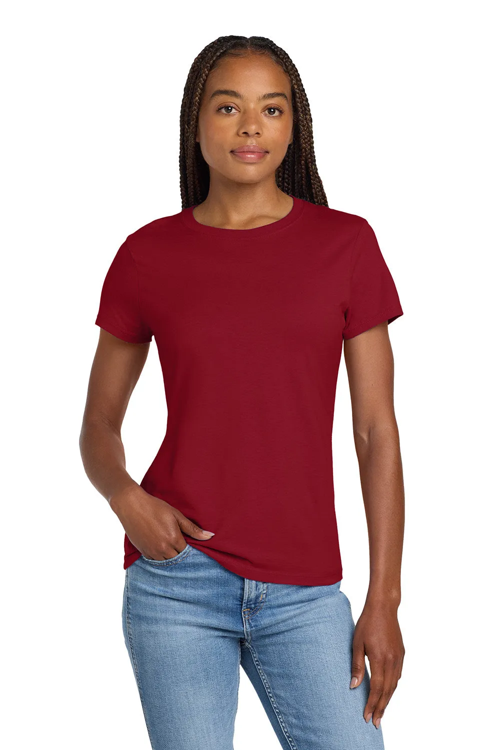 Hanes Womens Nano-T Short Sleeve Crewneck T-Shirt - Deep Red  Best cheap Clothing Hanes