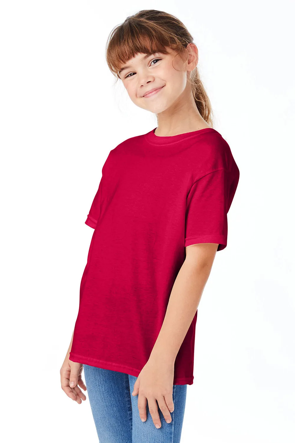 Hanes Youth ComfortSoft Short Sleeve Crewneck T-Shirt - Athletic Crimson Red  Best cheap Clothing Hanes