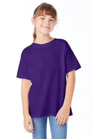 Hanes Youth ComfortSoft Short Sleeve Crewneck T-Shirt - Athletic Purple  Best cheap Clothing Hanes