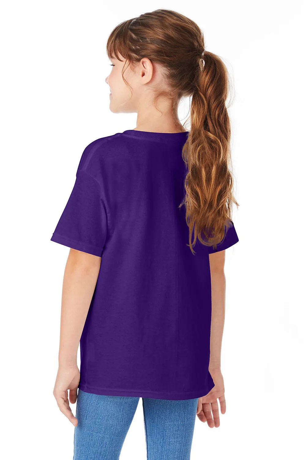 Hanes Youth ComfortSoft Short Sleeve Crewneck T-Shirt - Athletic Purple  Best cheap Clothing Hanes