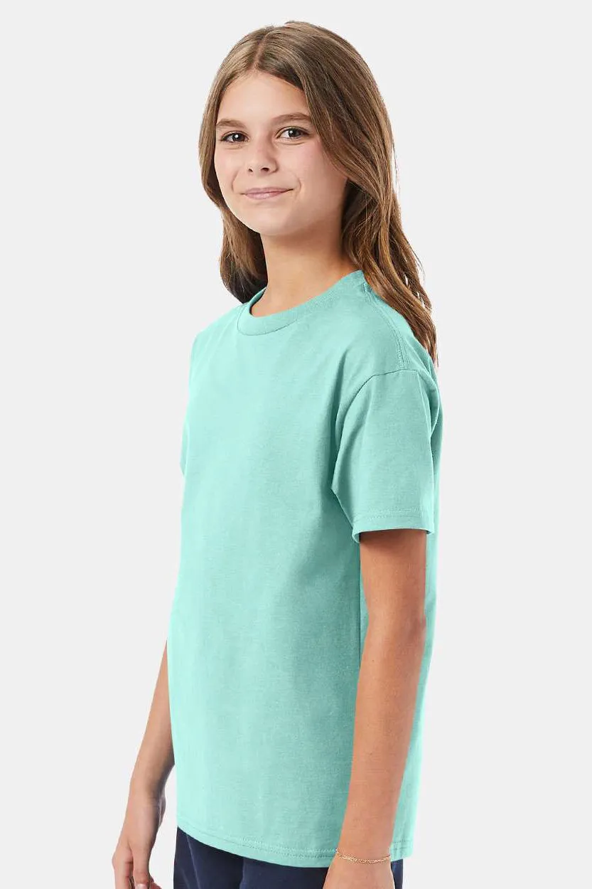 Hanes Youth ComfortSoft Short Sleeve Crewneck T-Shirt - Clean Mint Green  Best cheap Clothing Hanes