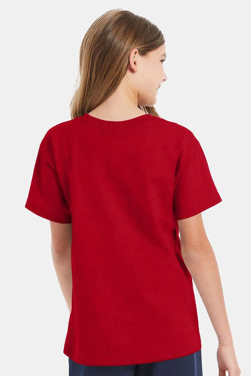 Hanes Youth ComfortSoft Short Sleeve Crewneck T-Shirt - Deep Red  Best cheap Clothing Hanes