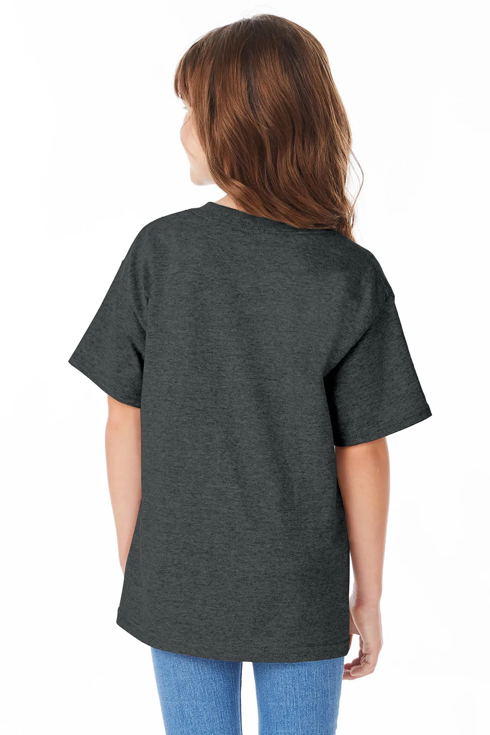 Hanes Youth ComfortSoft Short Sleeve Crewneck T-Shirt - Heather Charcoal Grey  Best cheap Clothing Hanes