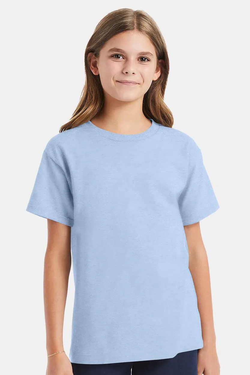 Hanes Youth ComfortSoft Short Sleeve Crewneck T-Shirt - Light Blue  Best cheap Clothing Hanes