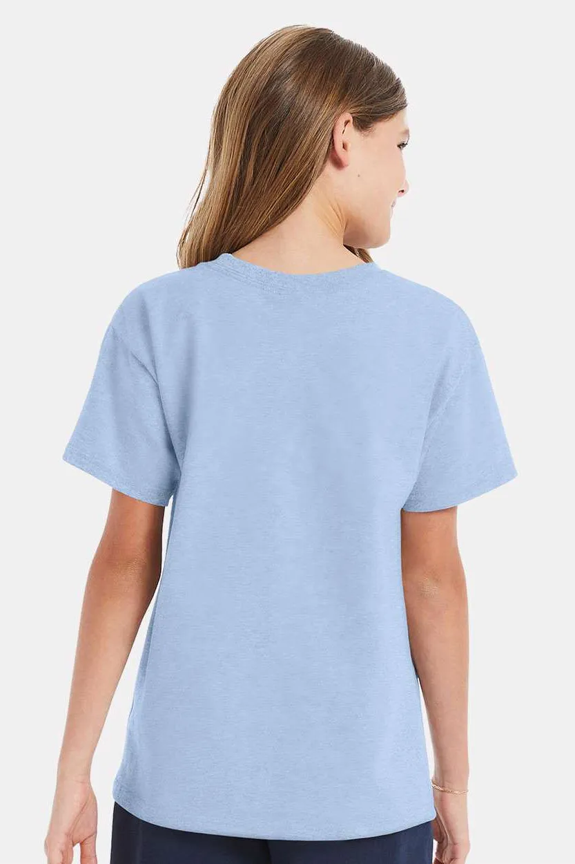 Hanes Youth ComfortSoft Short Sleeve Crewneck T-Shirt - Light Blue  Best cheap Clothing Hanes