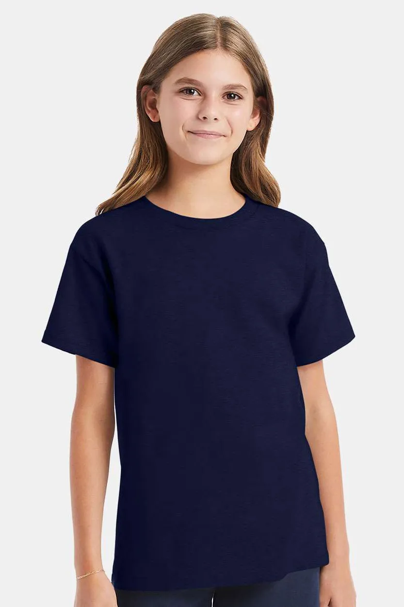 Hanes Youth ComfortSoft Short Sleeve Crewneck T-Shirt - Navy Blue  Best cheap Clothing Hanes