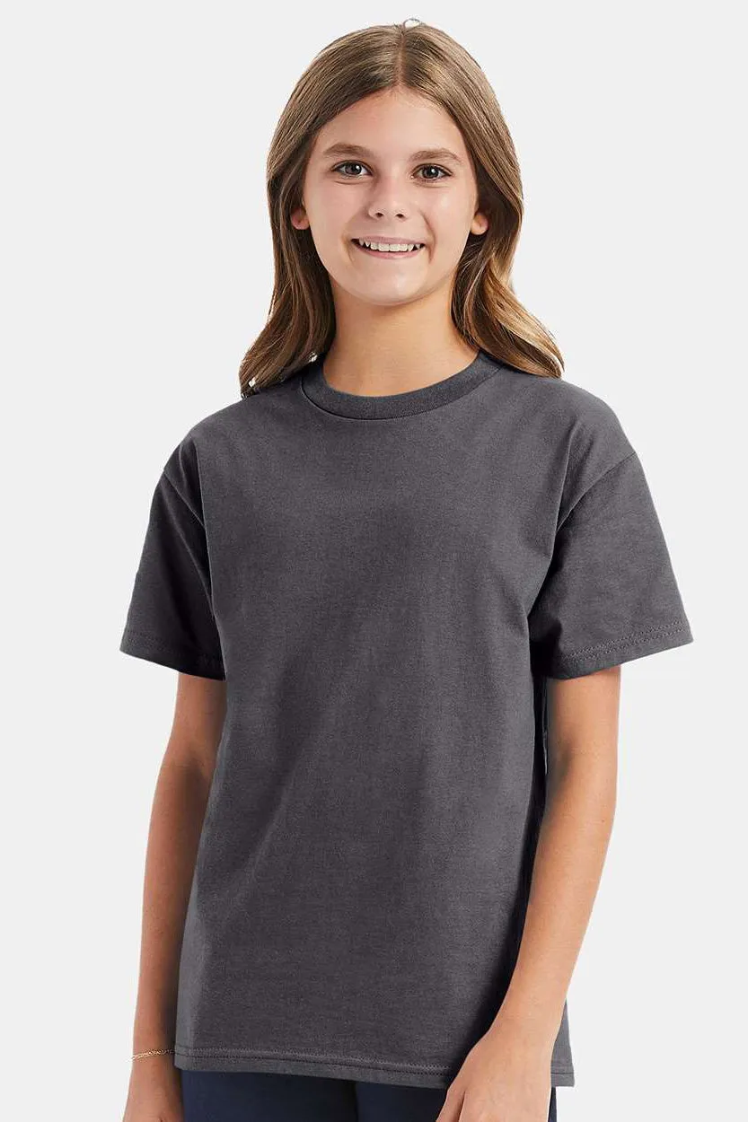 Hanes Youth ComfortSoft Short Sleeve Crewneck T-Shirt - Smoke Grey  Best cheap Clothing Hanes