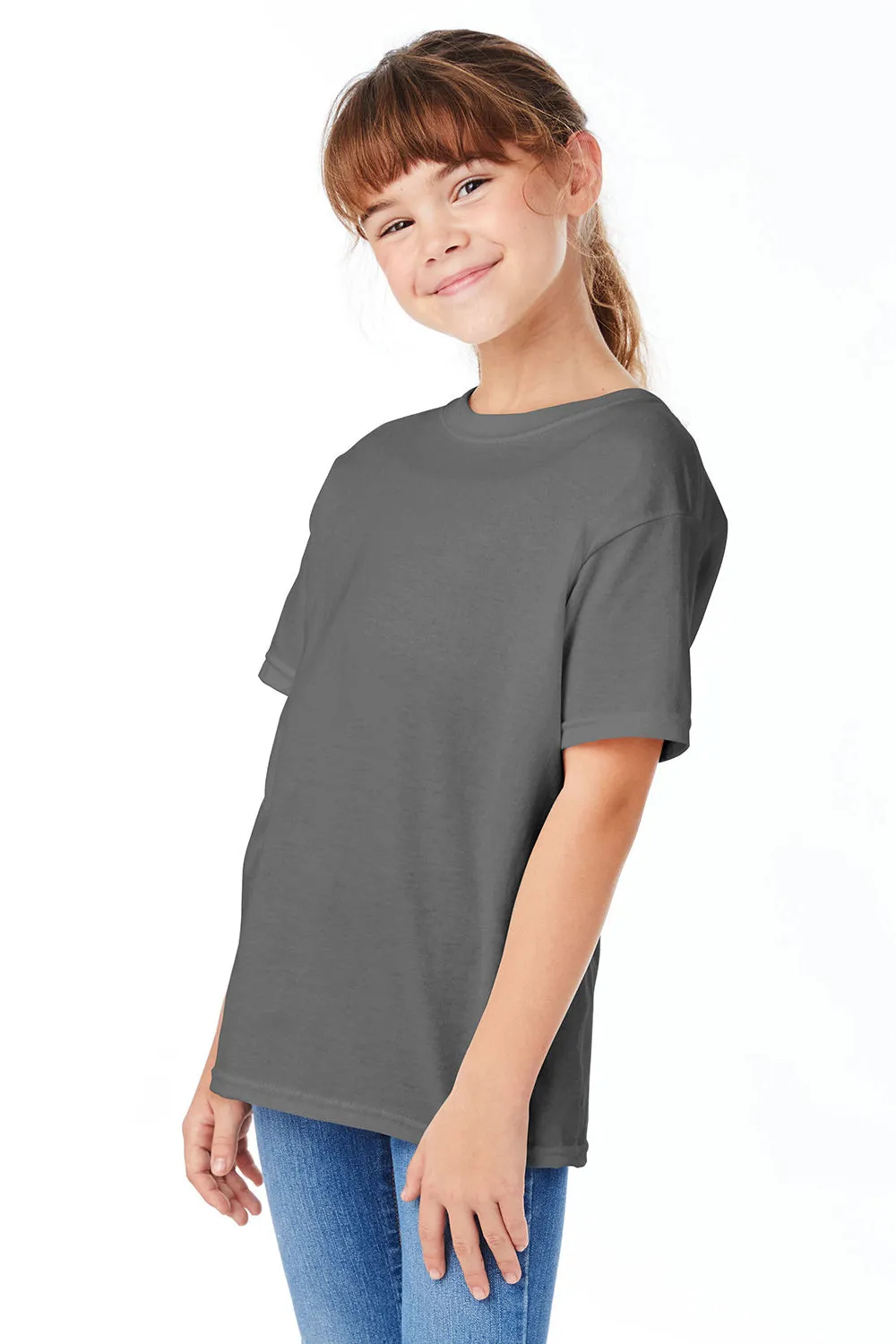 Hanes Youth ComfortSoft Short Sleeve Crewneck T-Shirt - Smoke Grey  Best cheap Clothing Hanes