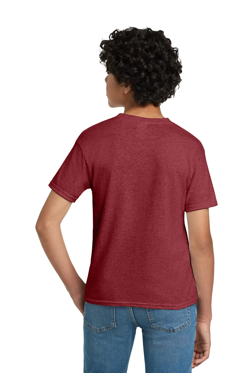 Hanes Youth EcoSmart Short Sleeve Crewneck T-Shirt - Heather Red  Best cheap Clothing Hanes