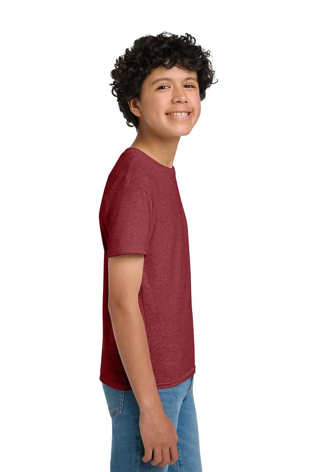 Hanes Youth EcoSmart Short Sleeve Crewneck T-Shirt - Heather Red  Best cheap Clothing Hanes