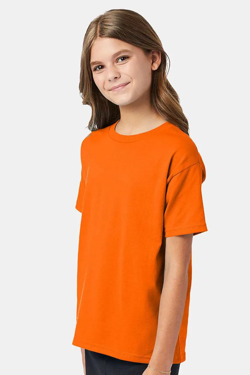 Hanes Youth EcoSmart Short Sleeve Crewneck T-Shirt - Safety Orange  Best cheap Clothing Hanes