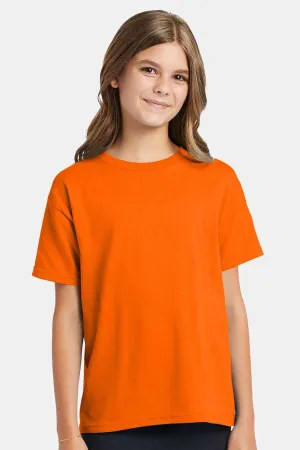 Hanes Youth EcoSmart Short Sleeve Crewneck T-Shirt - Safety Orange  Best cheap Clothing Hanes