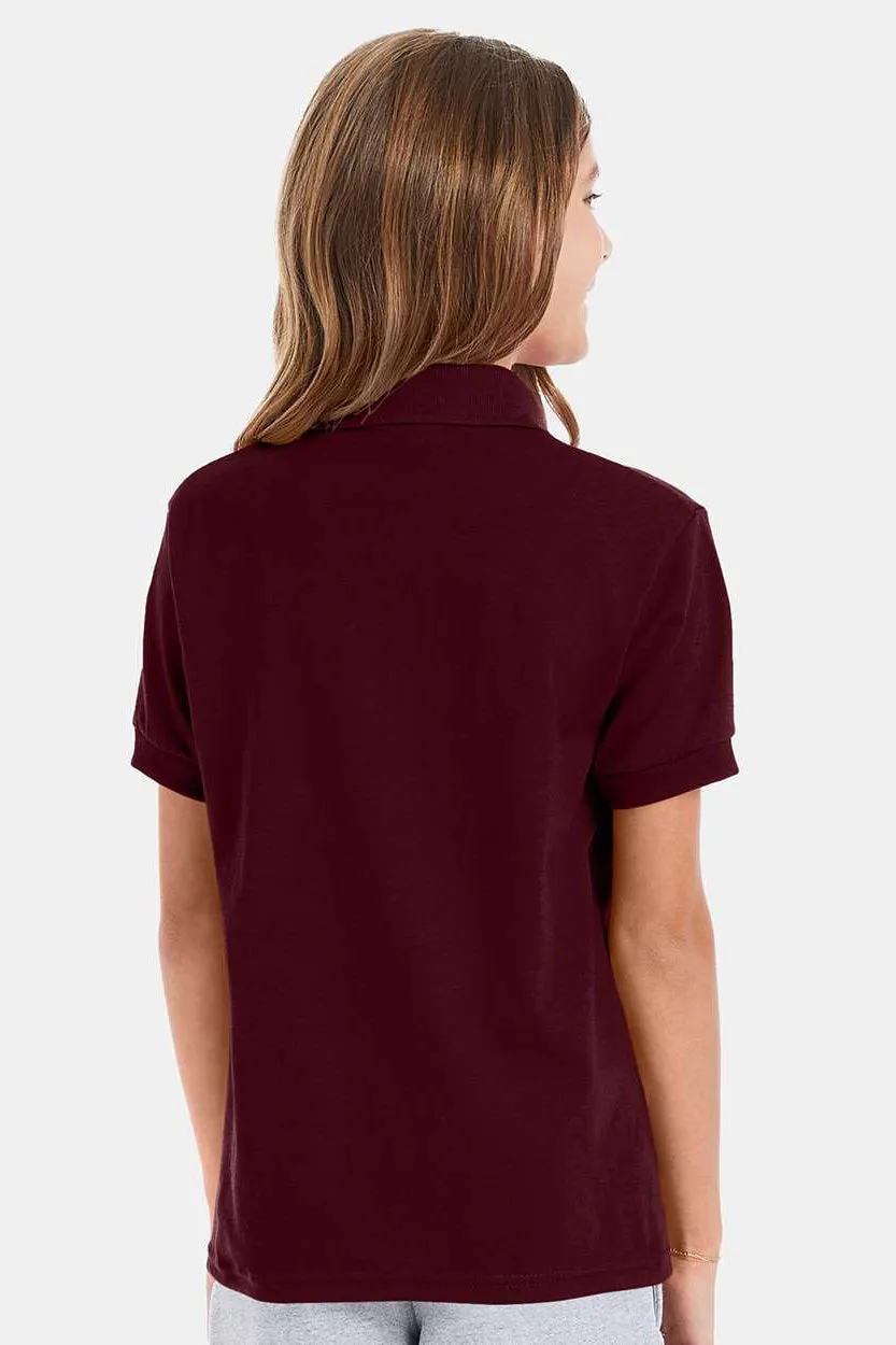 Hanes Youth EcoSmart Short Sleeve Polo Shirt - Maroon  Best cheap Clothing Hanes