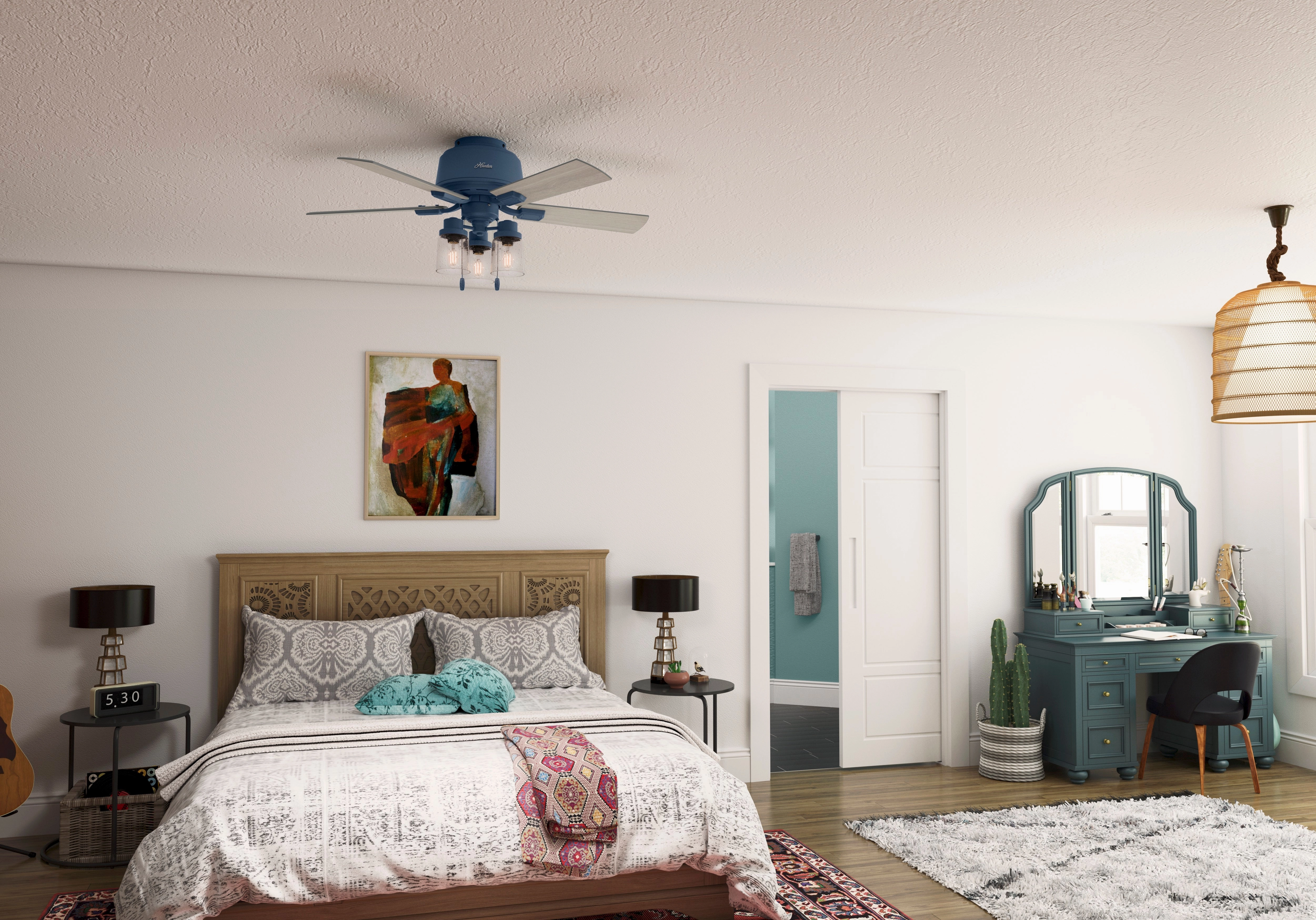 Hartland 44"Ceiling Fan Indigo Blue
