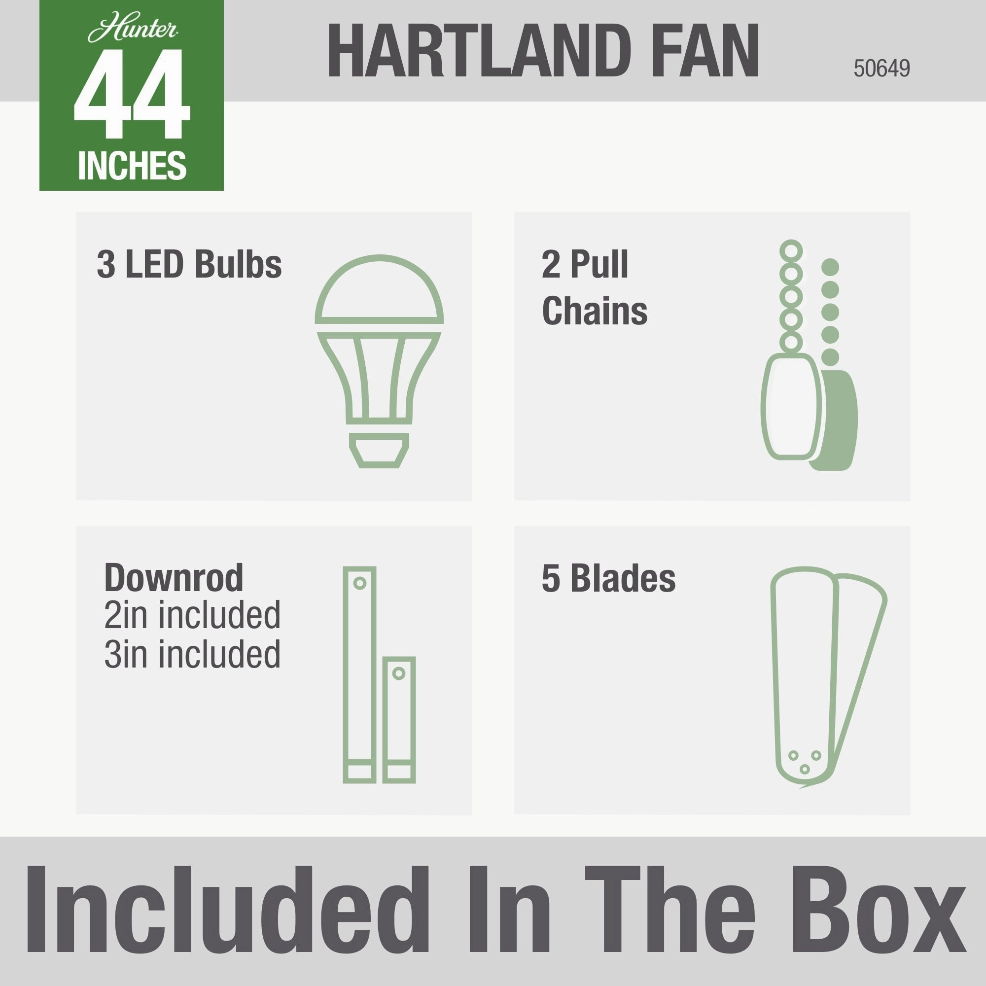 Hartland 44"Ceiling Fan Matte Silver
