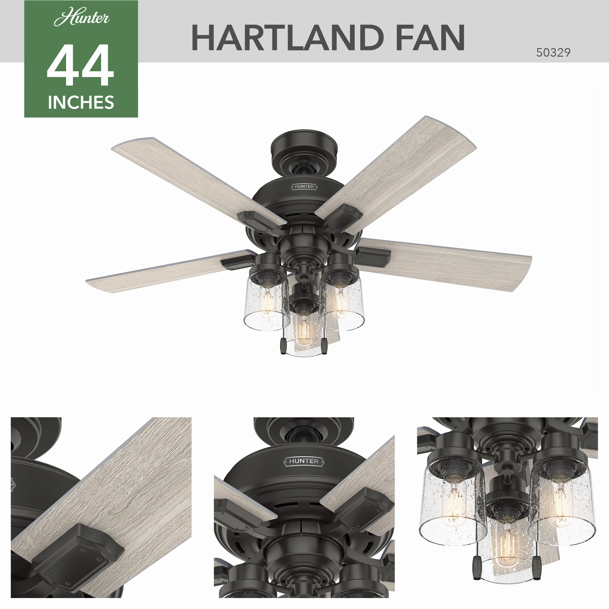 Hartland 44"Ceiling Fan Noble Bronze
