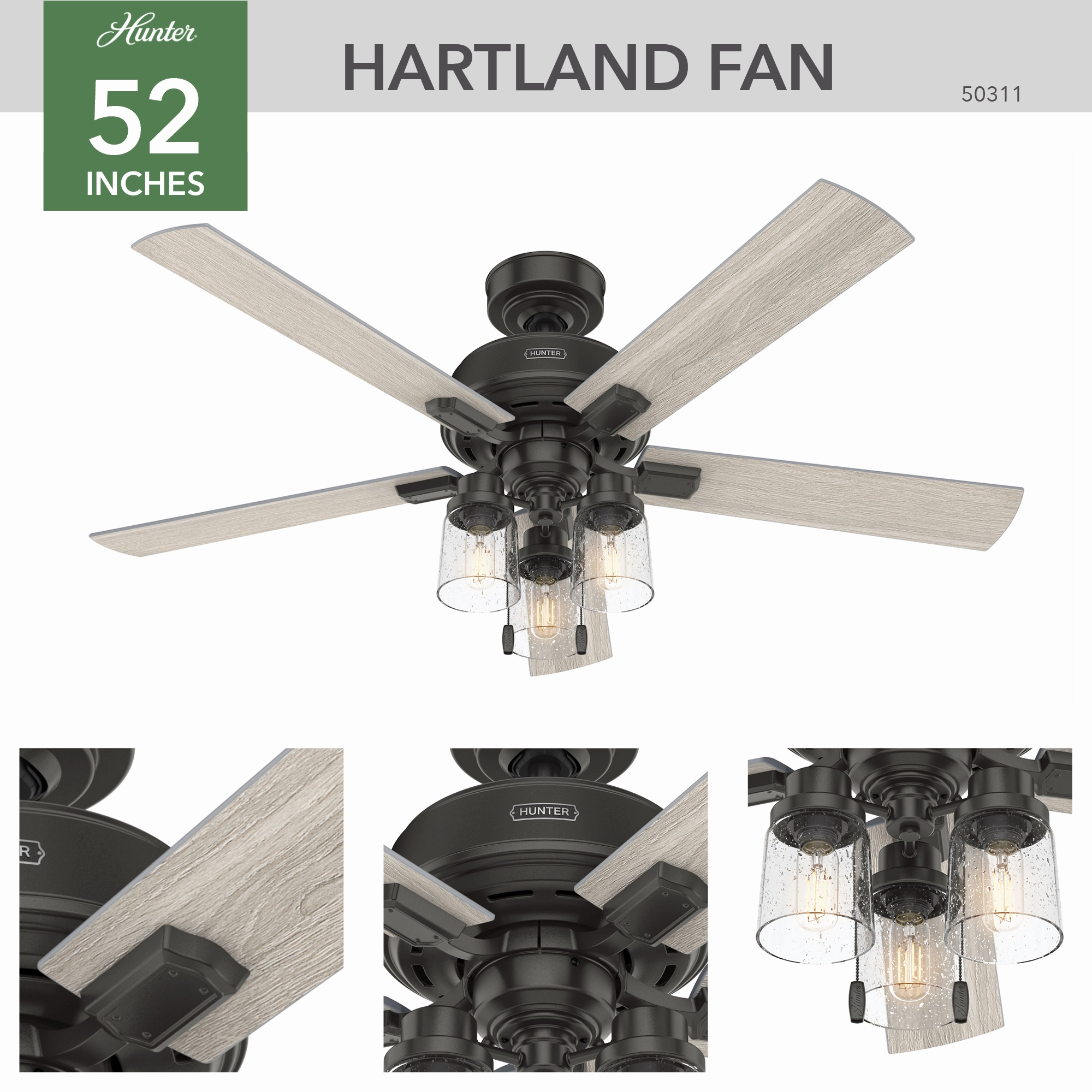 Hartland 52"Ceiling Fan Noble Bronze