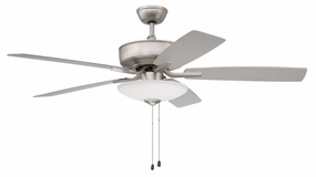 Hastings 52"Ceiling Fan Brushed Nickel quiet medium fans for living room use