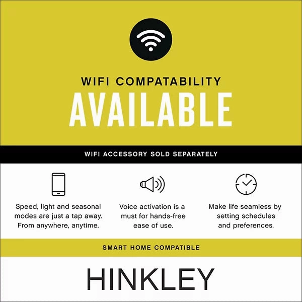 Hinkley Fan Trey Smart Outdoor DC LED Flushmount Ceiling Fan with Hiro Control
