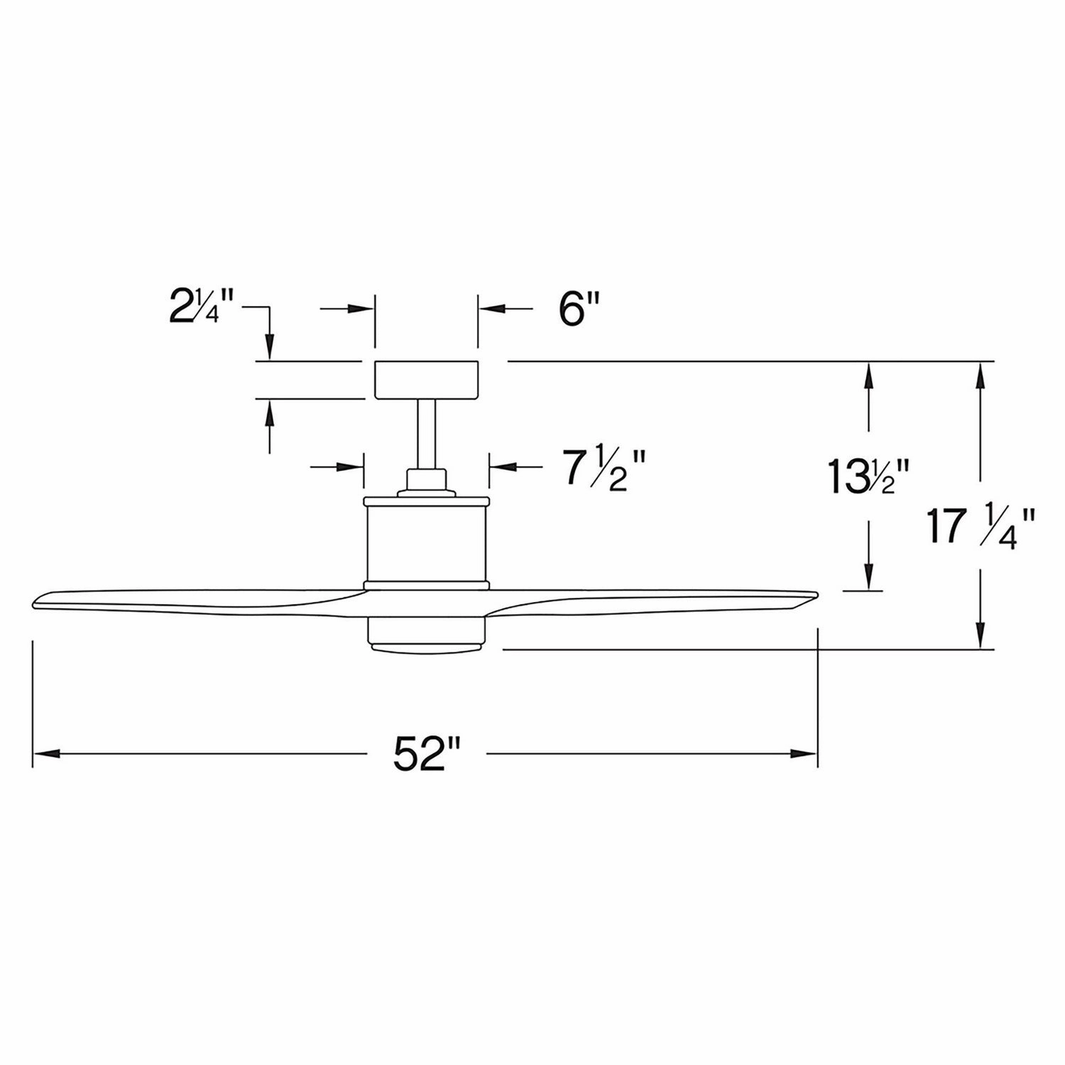Hover 52"Ceiling Fan Matte White