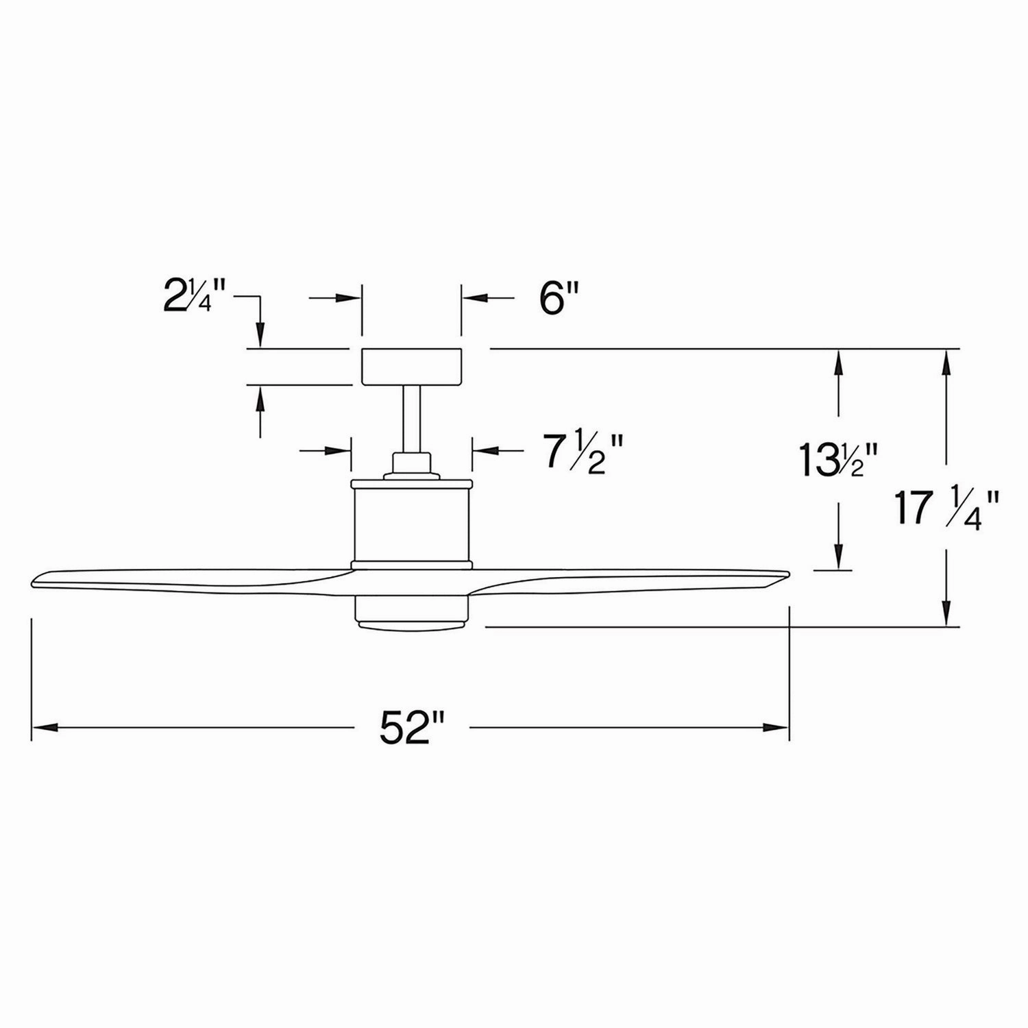 Hover 52"Ceiling Fan Matte White