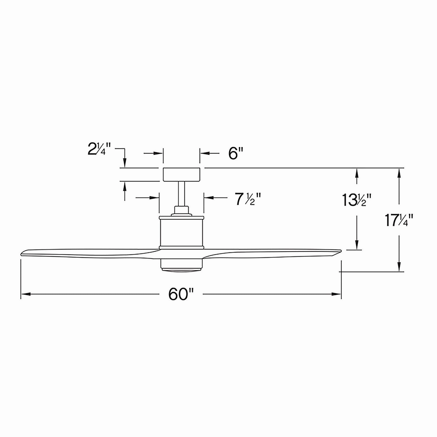 Hover 60"Ceiling Fan Matte White