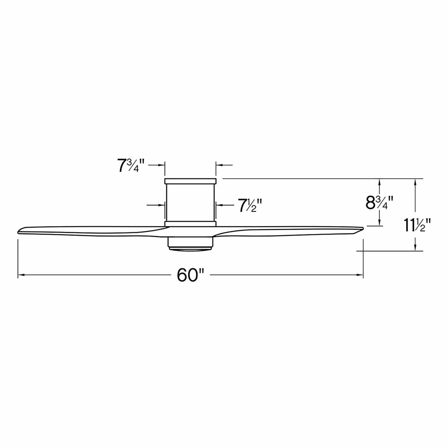 Hover Flush 60"Ceiling Fan Matte White