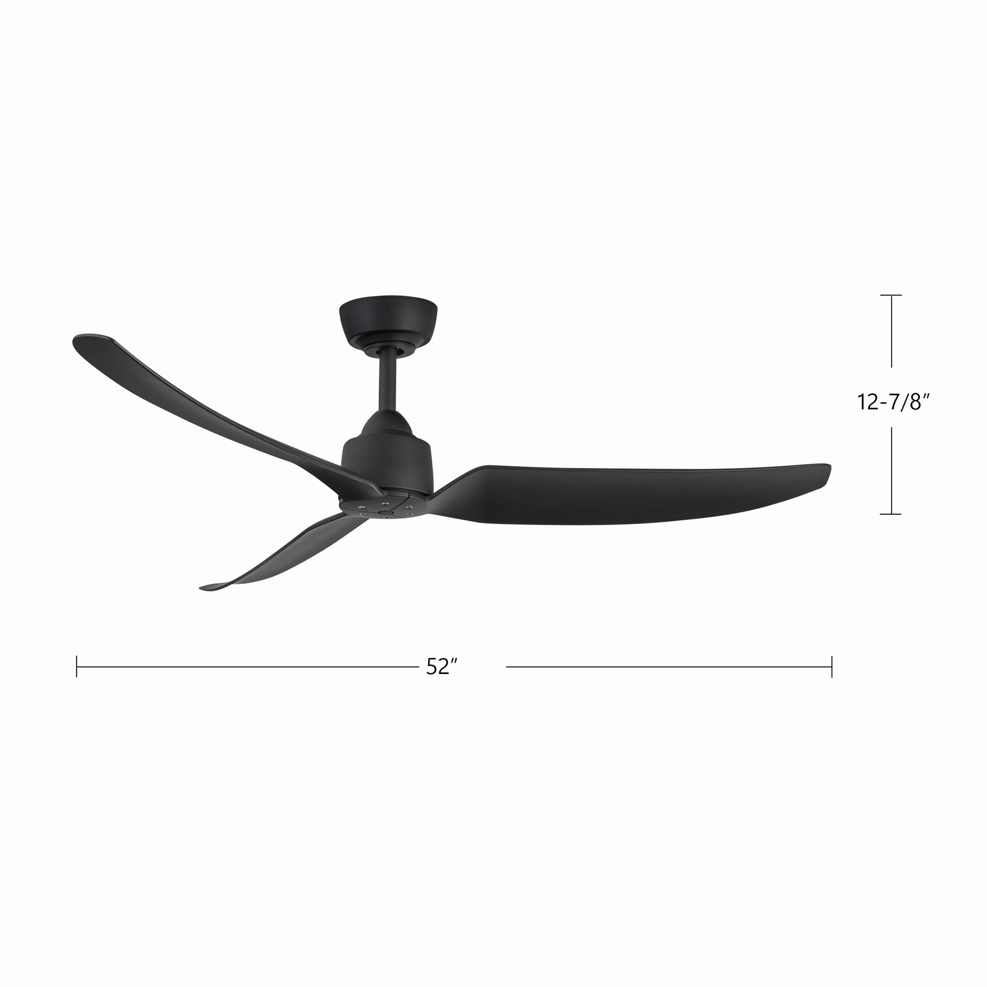 Hugo 52"Exterior Ceiling Fan Matte Black