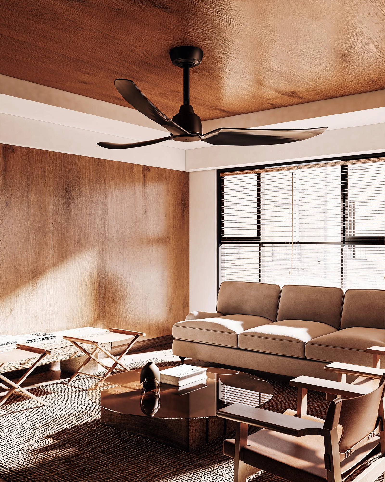 Hugo 52"Exterior Ceiling Fan Matte Black