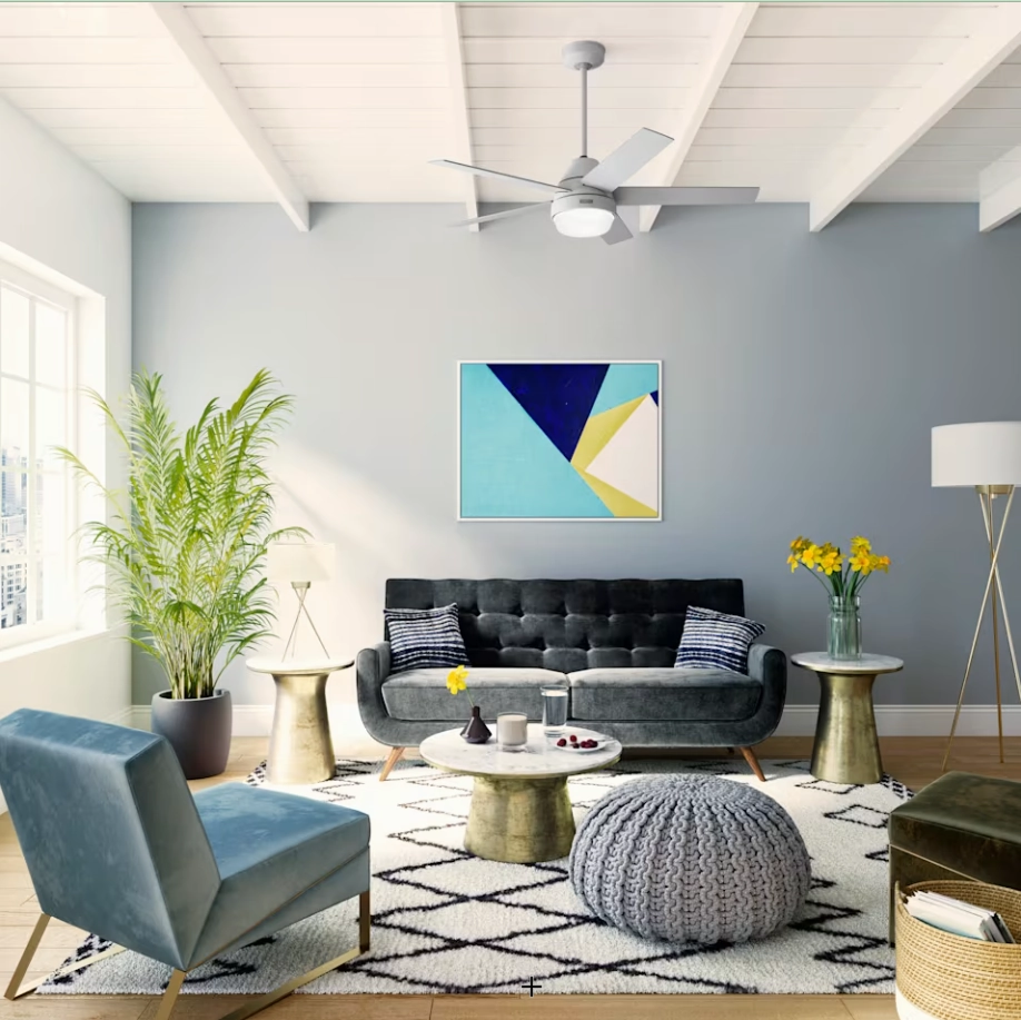 Hunter Fan Aerodyne 52" Smart Ceiling Fan with 18W LED and Remote