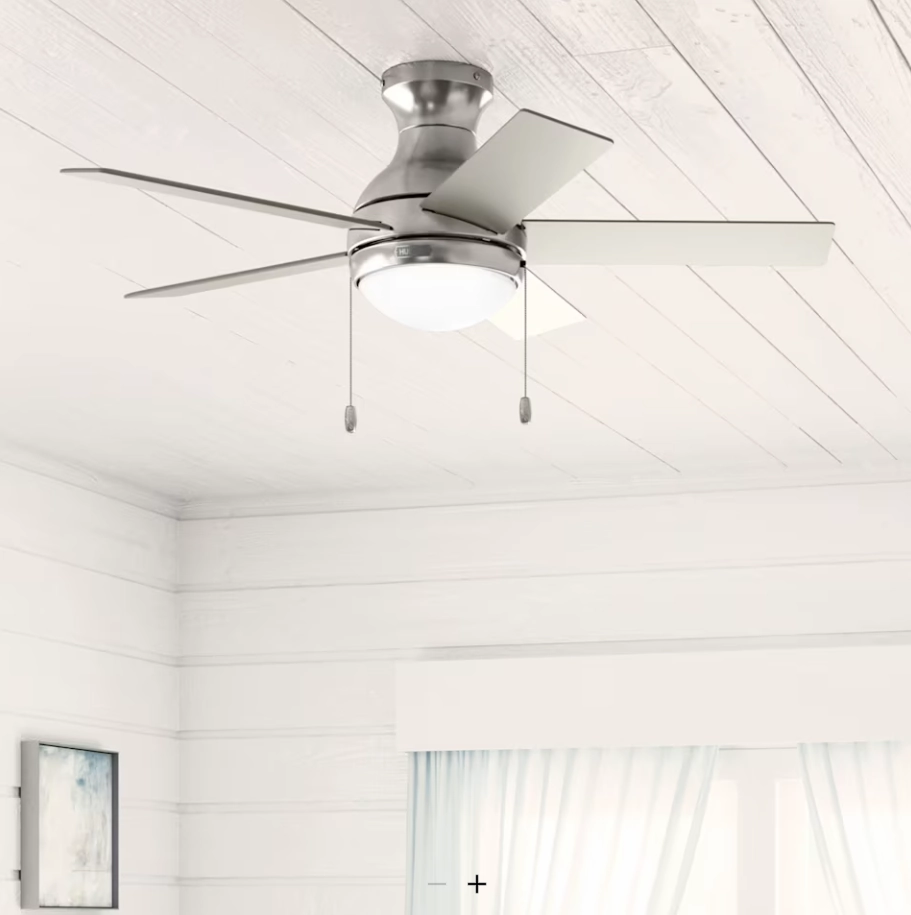 Hunter Fan Aren 44" Flushmount Pull Chain Ceiling Fan with 14W LED