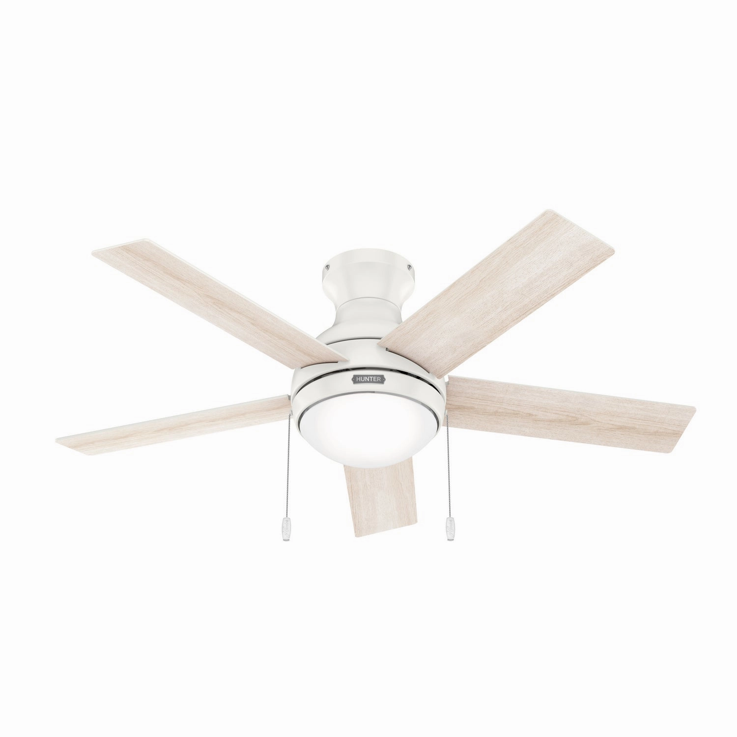 Hunter Fan Aren 44" Flushmount Pull Chain Ceiling Fan with 14W LED low-profile ceiling fans with lights