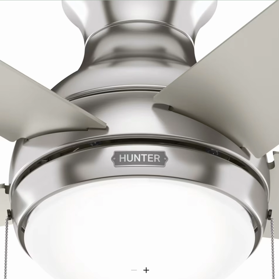 Hunter Fan Aren 44" Flushmount Pull Chain Ceiling Fan with 14W LED