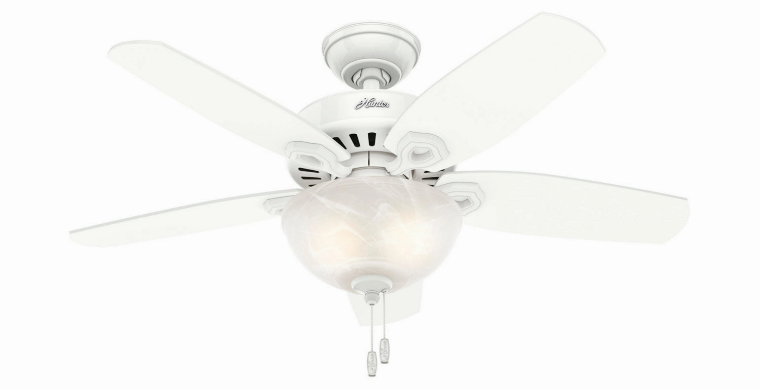 Hunter Fan Builder 42" Pull Chain Ceiling Fan with 14W LED compact indoor fans for apartment use