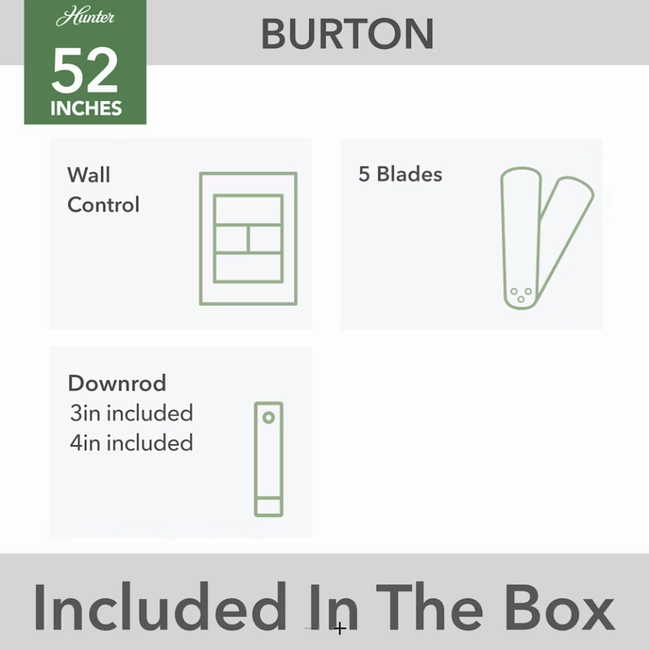 Hunter Fan Burton 52" Outdoor Ceiling Fan with Wall Control