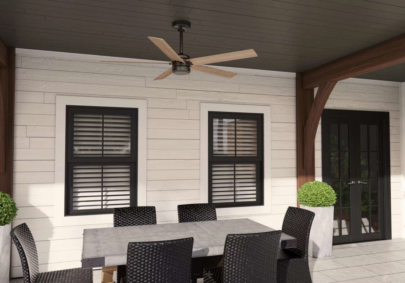 Hunter Fan Burton 52" Outdoor Ceiling Fan with Wall Control
