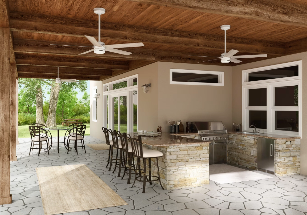 Hunter Fan Burton 52" Outdoor Ceiling Fan with Wall Control