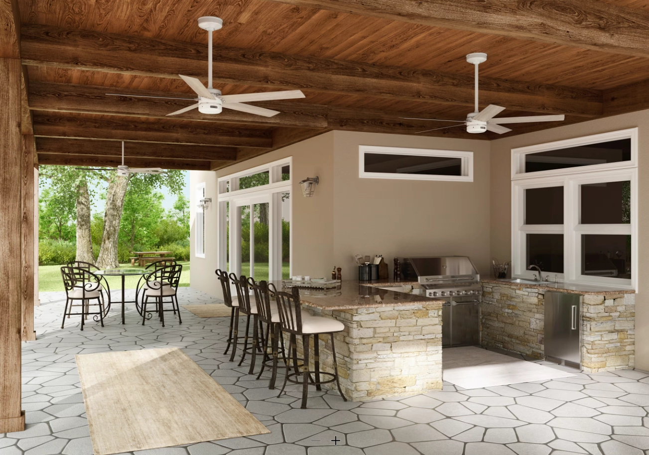 Hunter Fan Burton 52" Outdoor Ceiling Fan with Wall Control