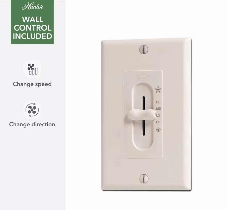 Hunter Fan Burton 52" Outdoor Ceiling Fan with Wall Control